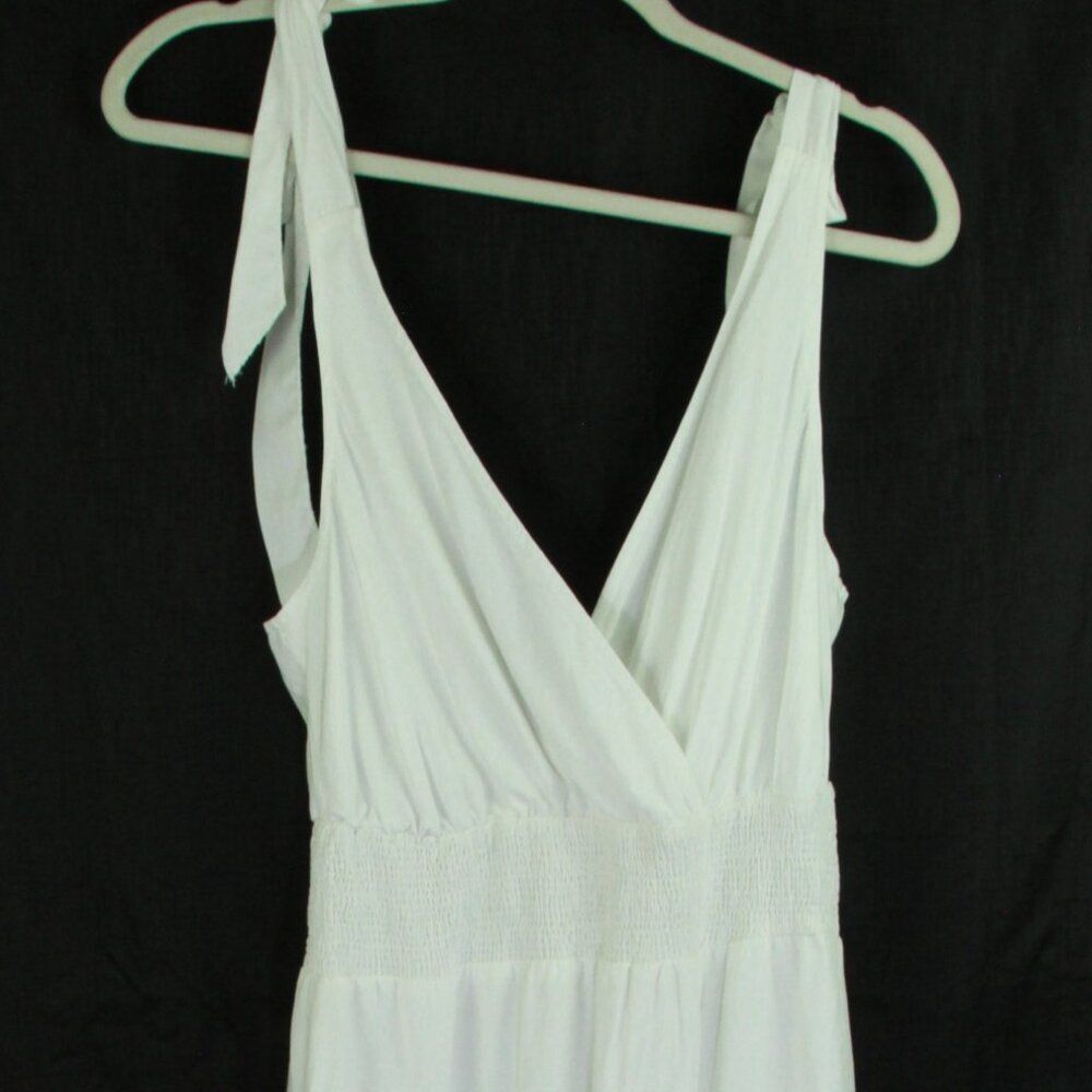 White Sundress Tiered Ruffles Bows Womens Size Small